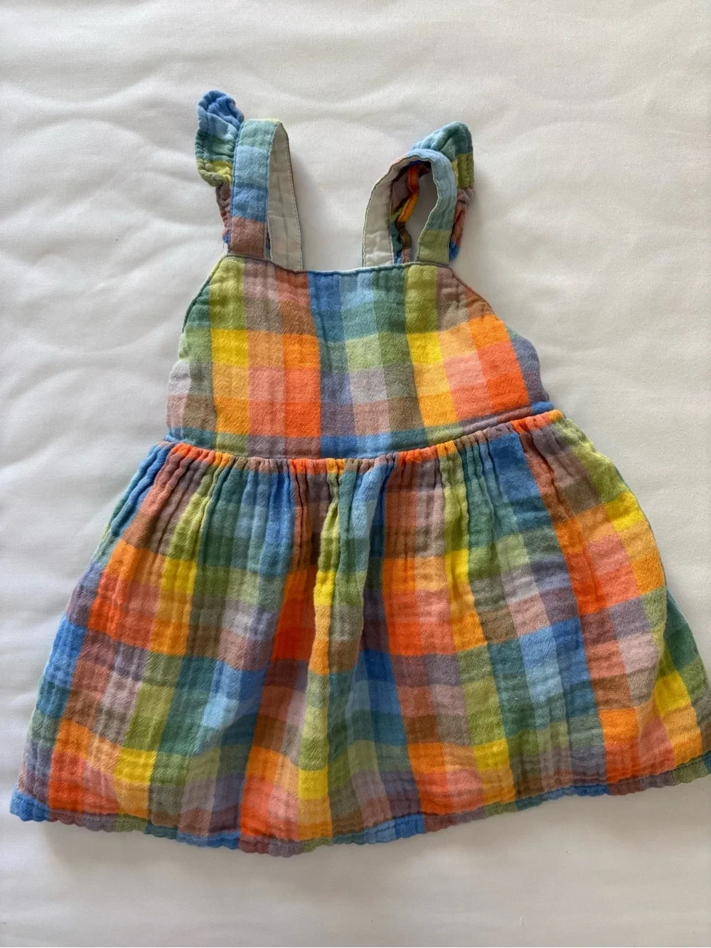 Hanna Andersson Rainbow Plaid Cotton Sundress